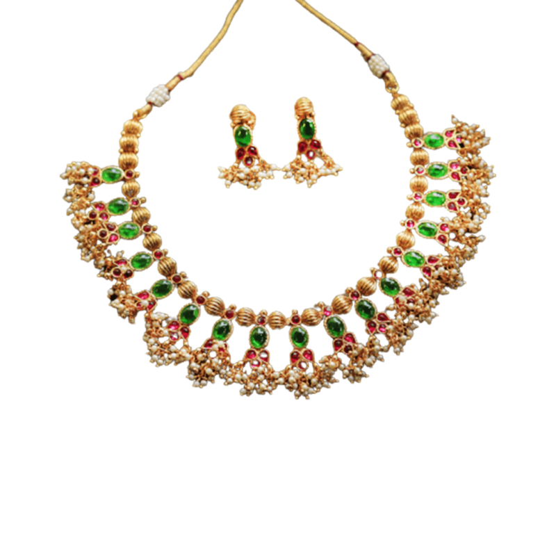 Alluring Multicolour Pearl Guttapusalu Necklace