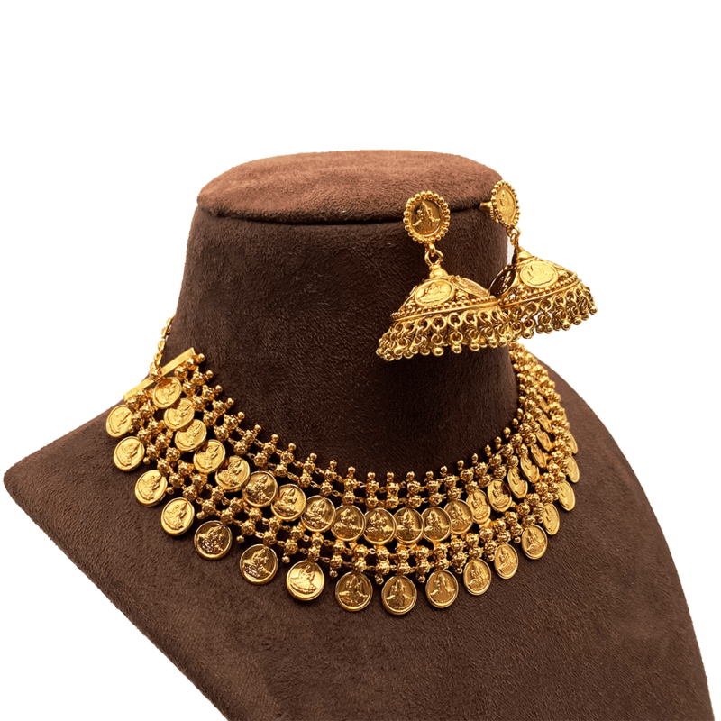 Elegant Double Line kasumala Necklace With Jumka