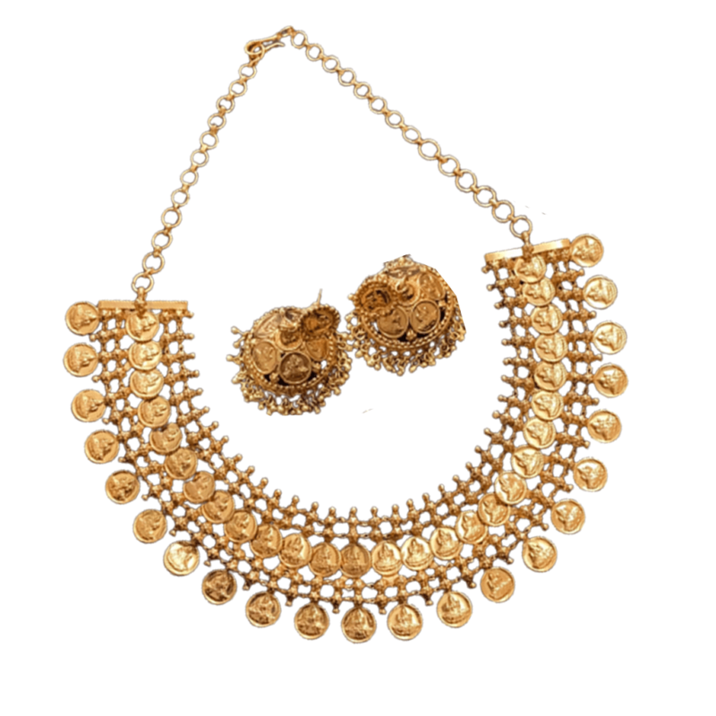 Elegant Double Line kasumala Necklace With Jumka