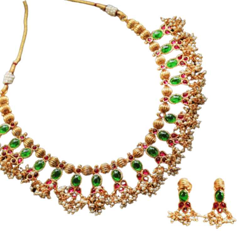 Alluring Multicolour Pearl Guttapusalu Necklace