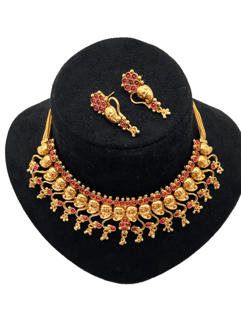Kemp Choker Necklace/ Guttapusalu Necklace /south Indian Necklace Set/matte  Gold Necklace /temple Jewelry/ Bridal Jewellery /indian Jewelry - Etsy